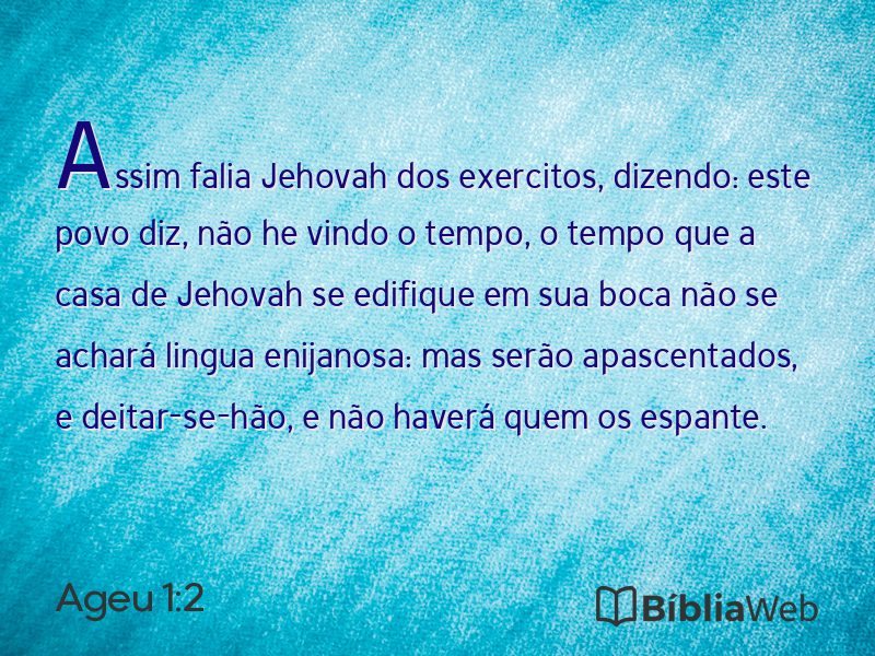 Ageu 1:2 em imagem para compartilhar