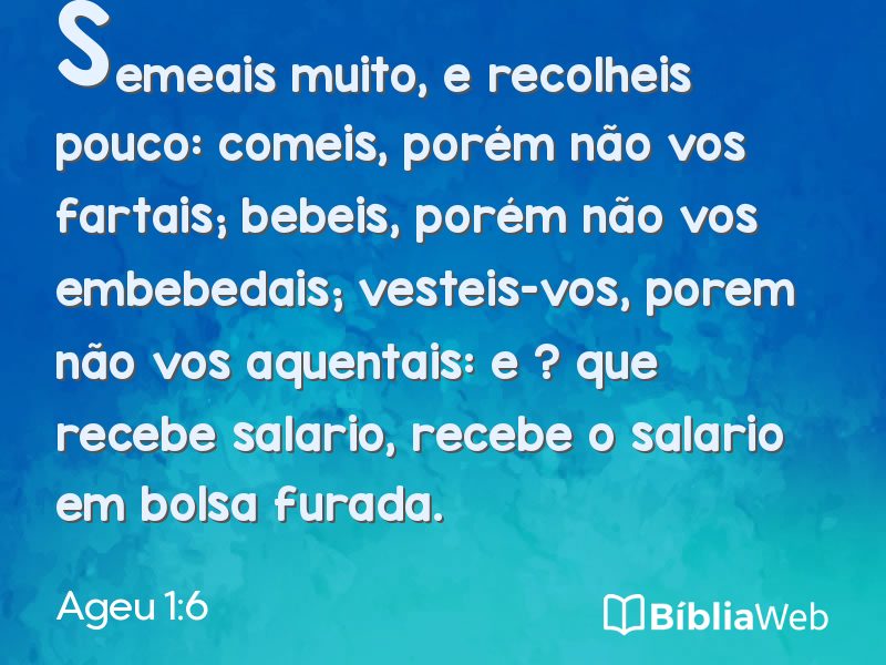 Ageu 1:6 em imagem para compartilhar