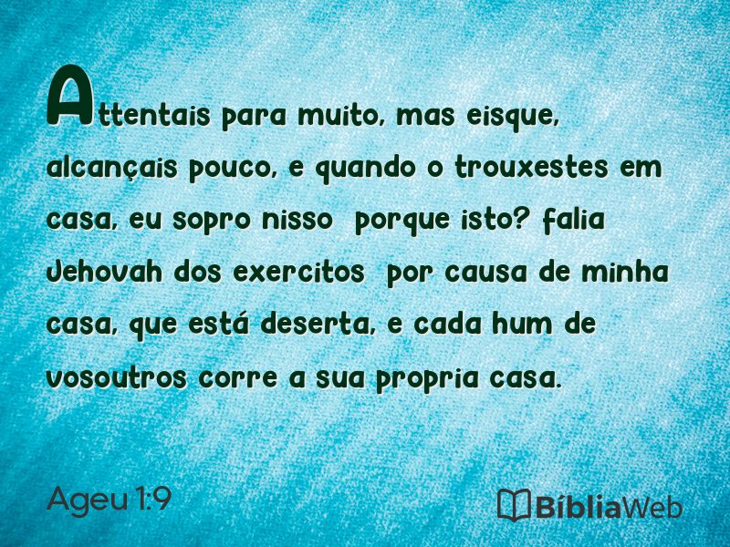 Ageu 1:9 em imagem para compartilhar