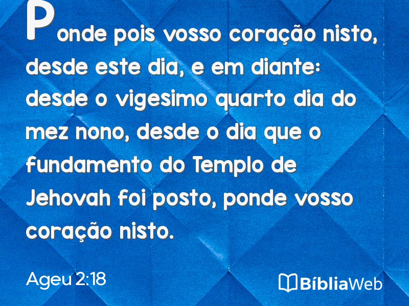 Ageu 2:18 em imagem para compartilhar