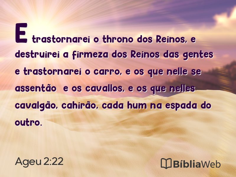 Ageu 2:22 em imagem para compartilhar