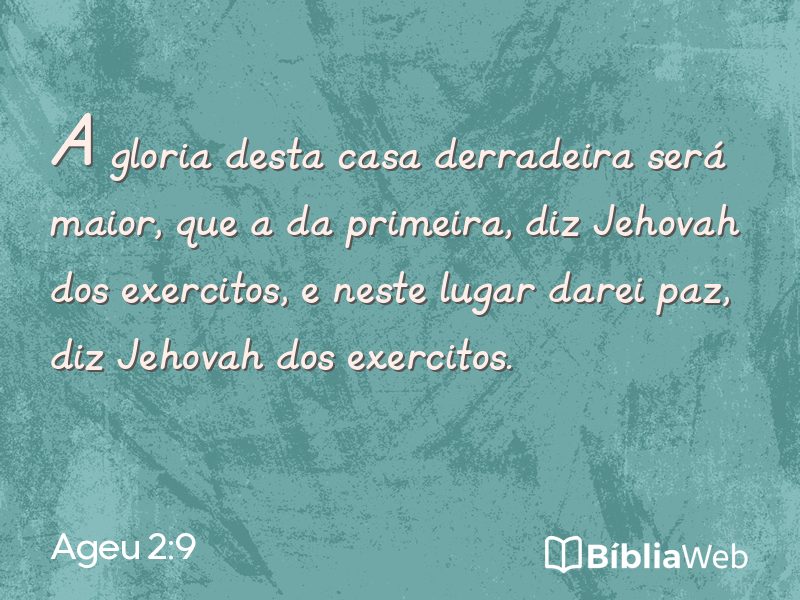 Ageu 2:9 em imagem para compartilhar