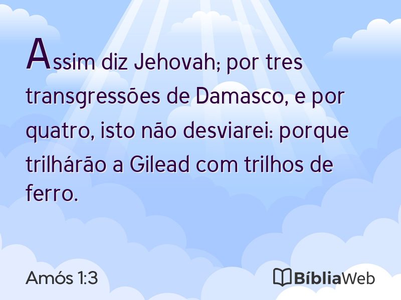 Amós 1:3 em imagem para compartilhar