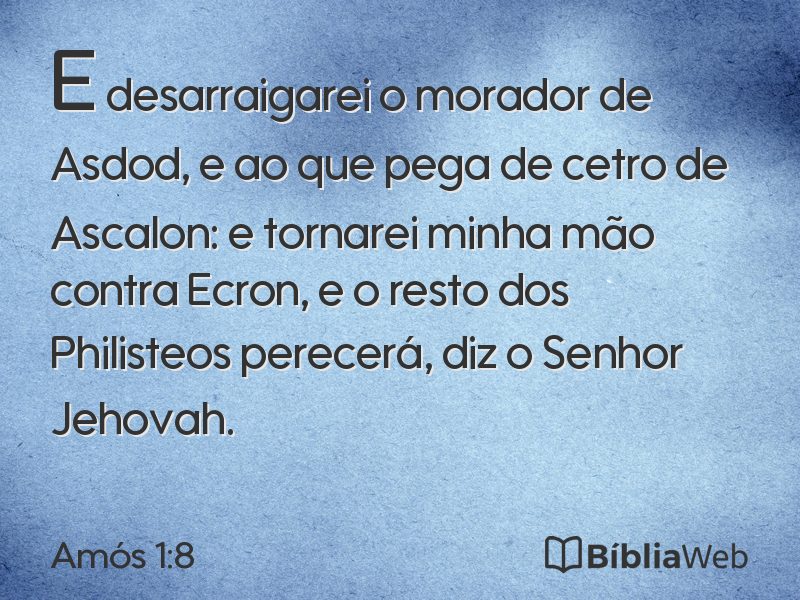 Amós 1:8 em imagem para compartilhar