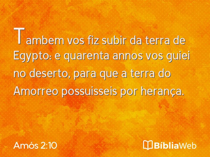 Amós 2:10 em imagem para compartilhar