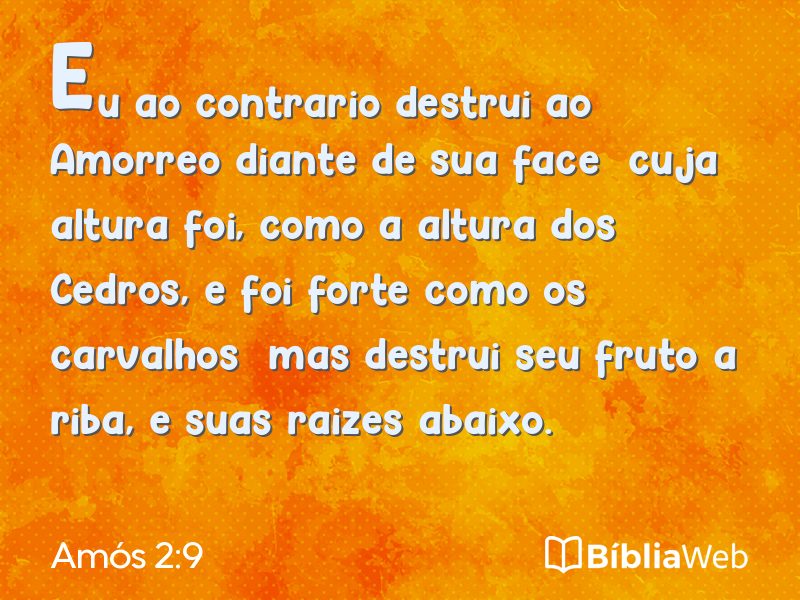 Amós 2:9 em imagem para compartilhar