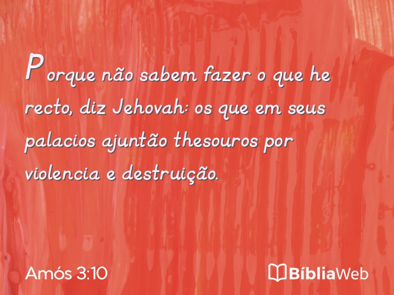 Amós 3:10 em imagem para compartilhar