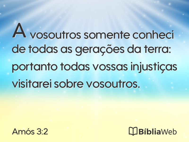 Amós 3:2 em imagem para compartilhar