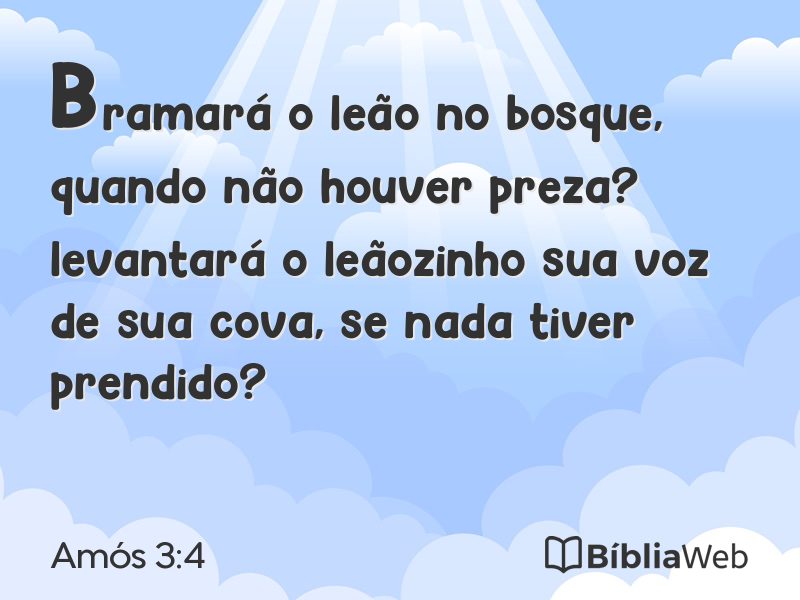 Amós 3:4 em imagem para compartilhar