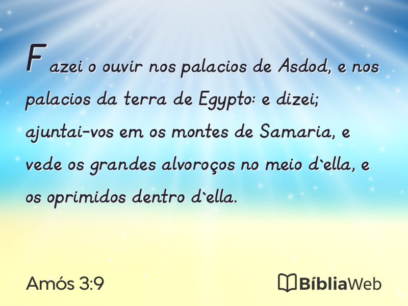 Amós 3:9 em imagem para compartilhar
