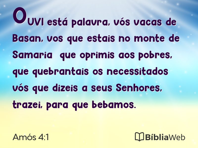 Amós 4:1 em imagem para compartilhar