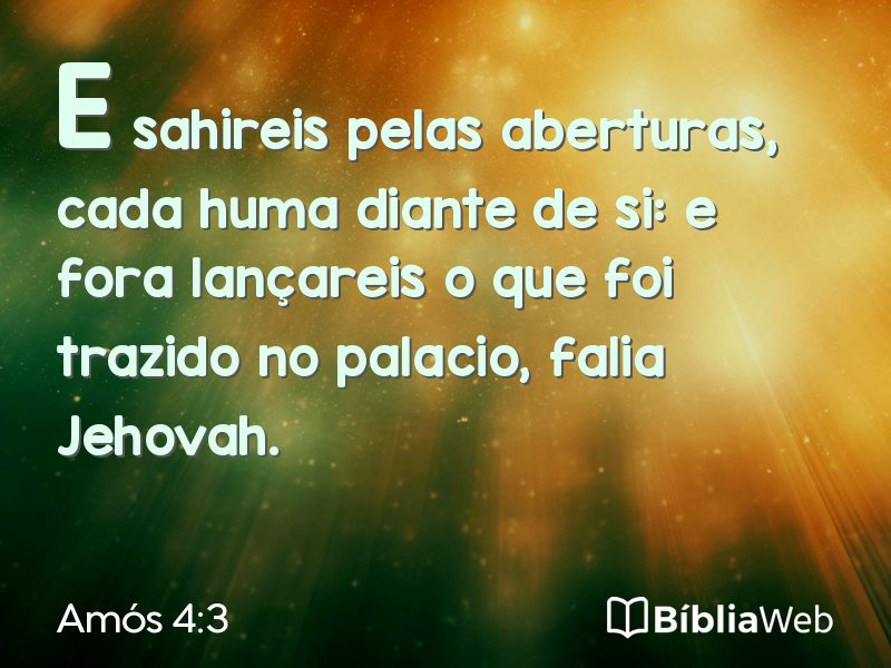 Amós 4:3 em imagem para compartilhar