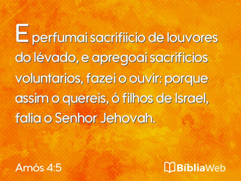 Amós 4:5 em imagem para compartilhar