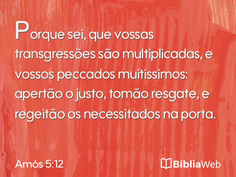 Amós 5:12 em imagem para compartilhar