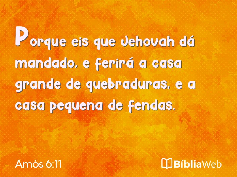 Amós 6:11 em imagem para compartilhar