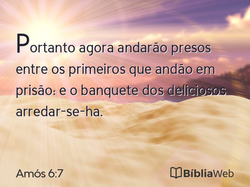 Amós 6:7 em imagem para compartilhar