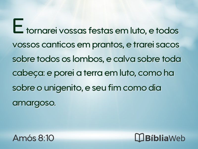 Amós 8:10 em imagem para compartilhar