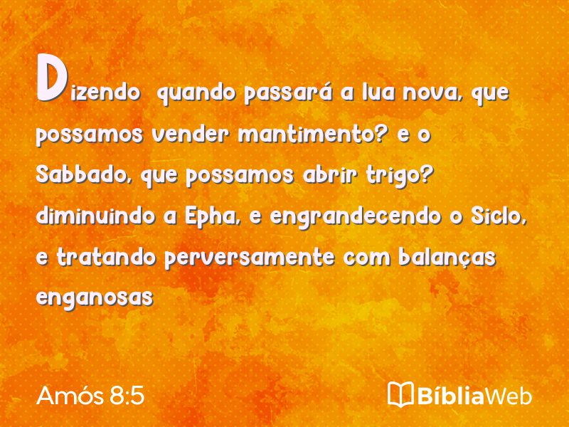 Amós 8:5 em imagem para compartilhar