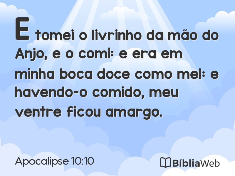 Apocalipse 10:10 em imagem para compartilhar