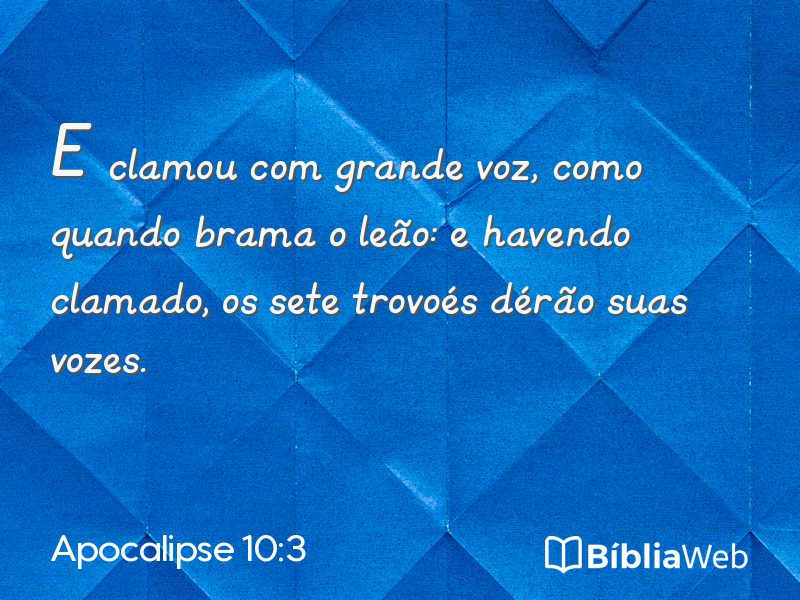 Apocalipse 10:3 em imagem para compartilhar