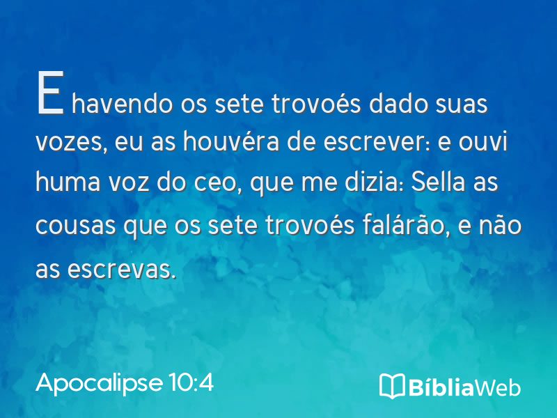 Apocalipse 10:4 em imagem para compartilhar