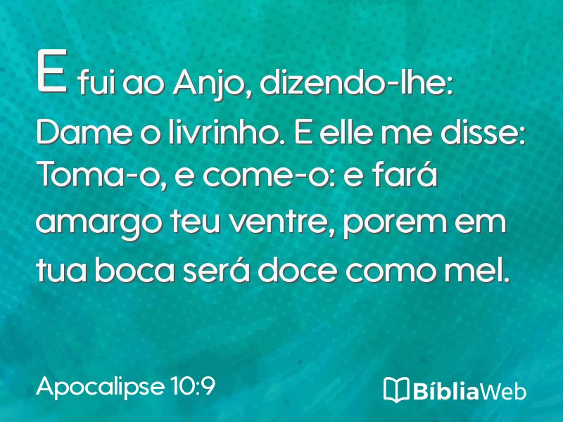 Apocalipse 10:9 em imagem para compartilhar