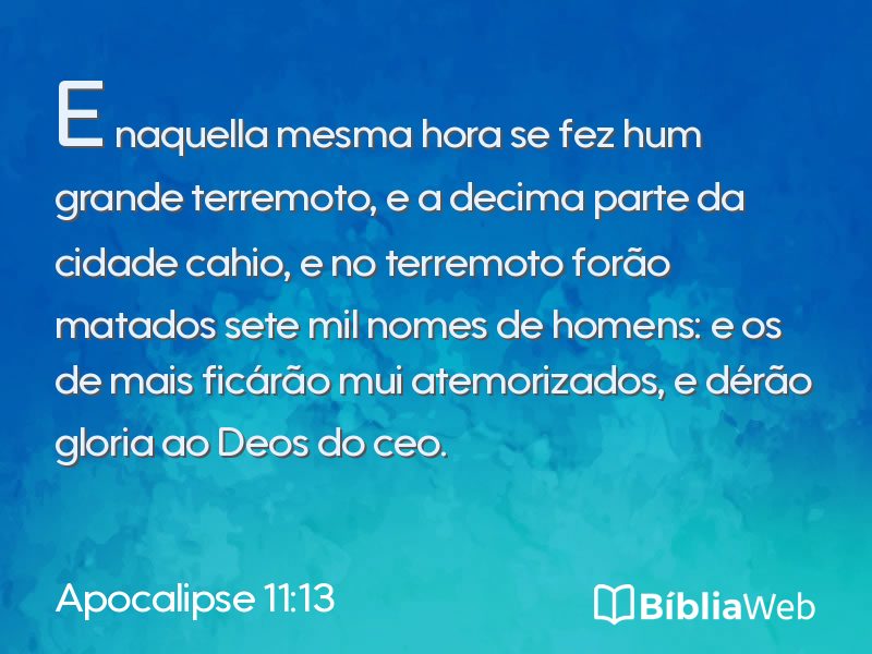 Apocalipse 11:13 em imagem para compartilhar