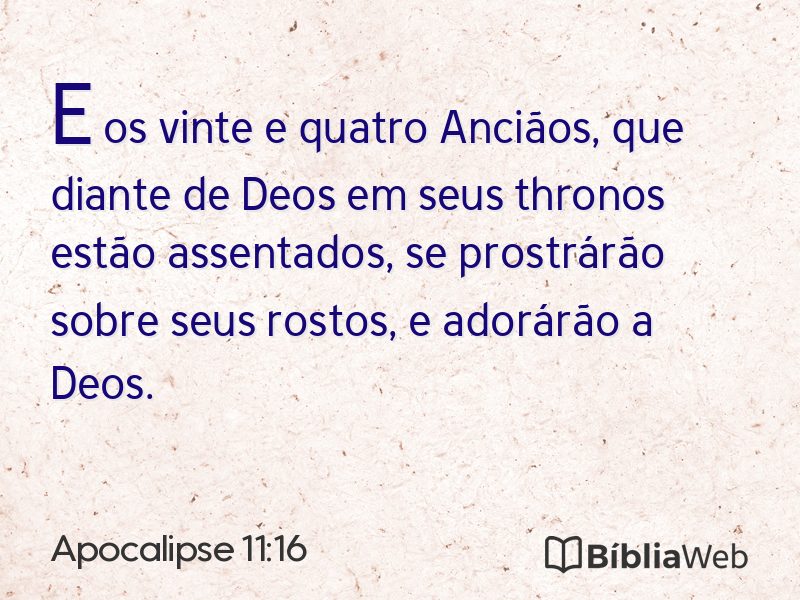 Apocalipse 11:16 em imagem para compartilhar