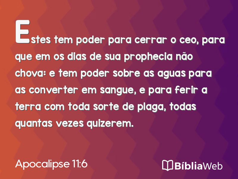 Apocalipse 11:6 em imagem para compartilhar
