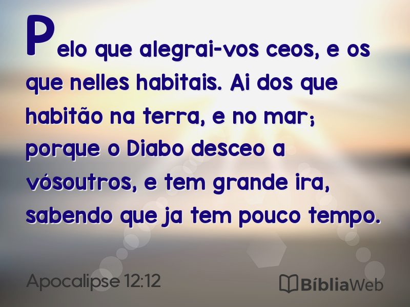 Apocalipse 12:12 em imagem para compartilhar