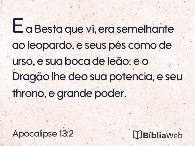 Apocalipse 13:2 em imagem para compartilhar