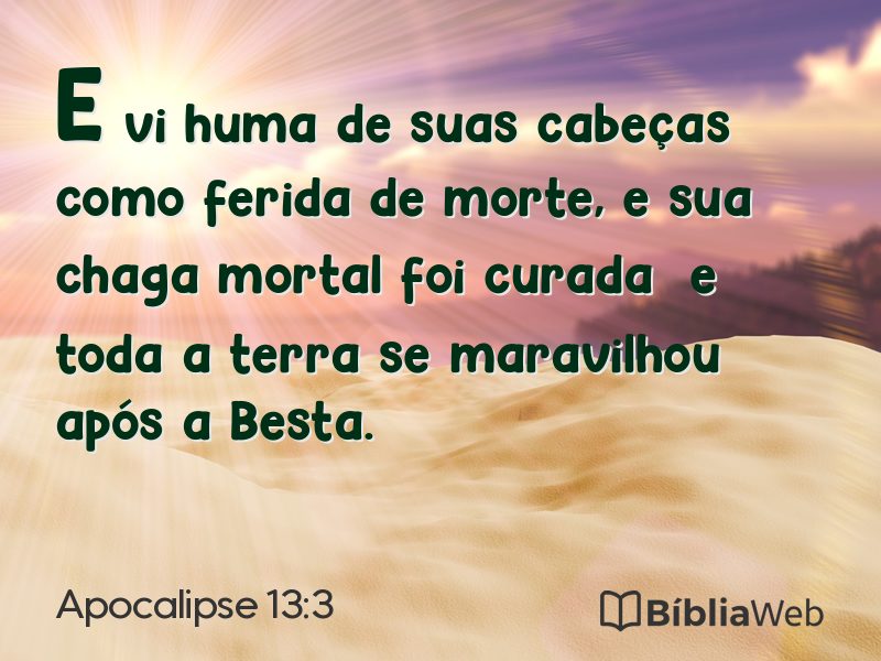 Apocalipse 13:3 em imagem para compartilhar