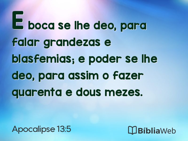 Apocalipse 13:5 em imagem para compartilhar