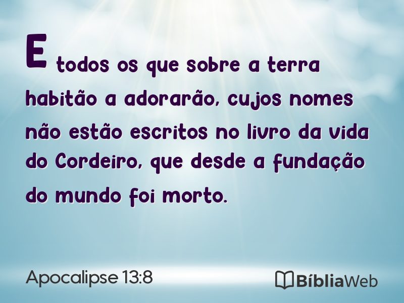 Apocalipse 13:8 em imagem para compartilhar