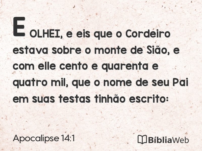 Apocalipse 14:1 em imagem para compartilhar