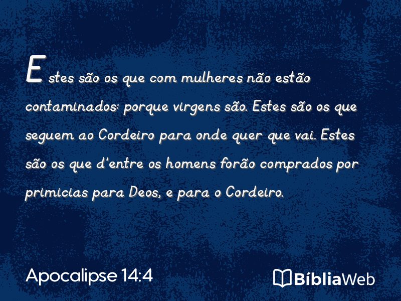 Apocalipse 14:4 em imagem para compartilhar