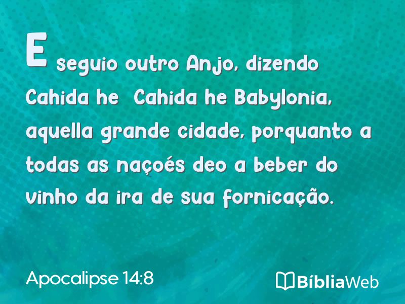 Apocalipse 14:8 em imagem para compartilhar