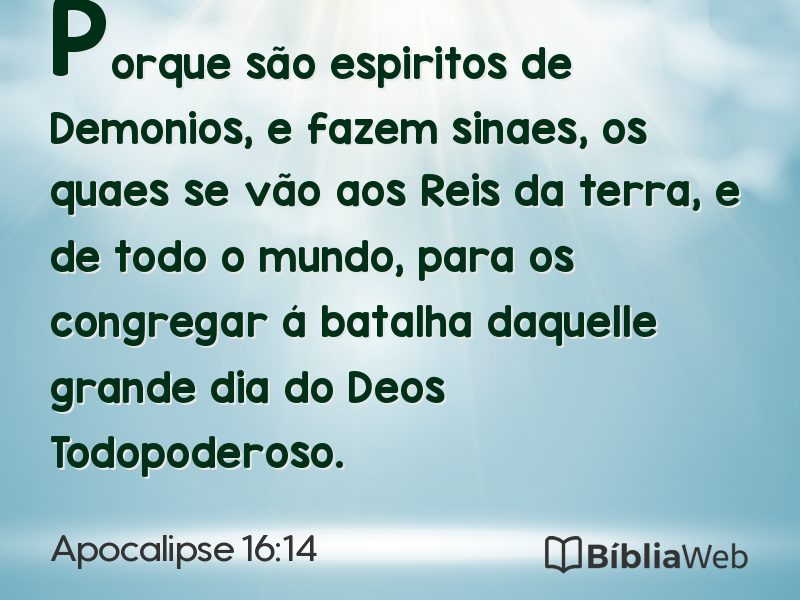 Apocalipse 16:14 em imagem para compartilhar