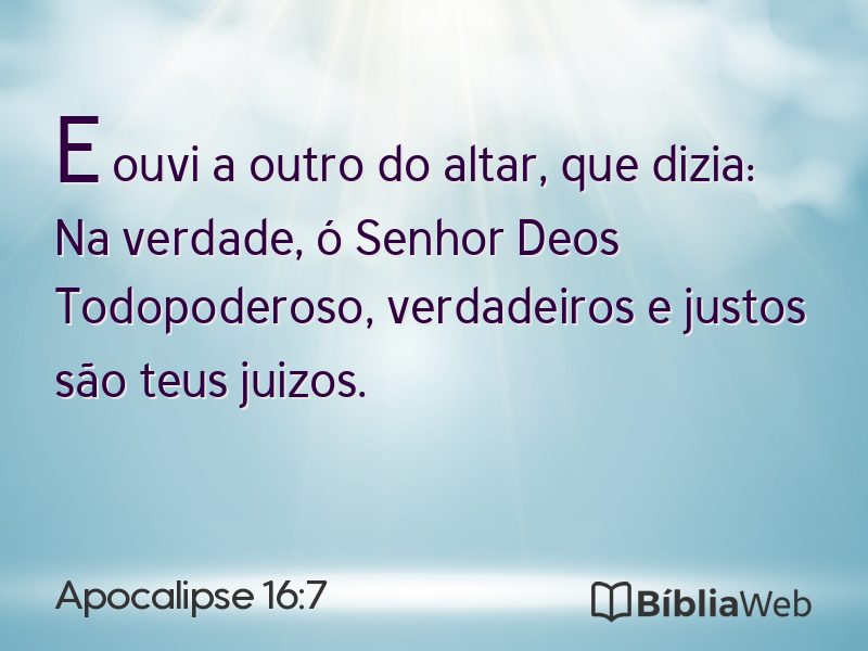 Apocalipse 16:7 em imagem para compartilhar