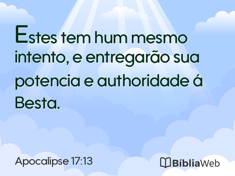Apocalipse 17:13 em imagem para compartilhar