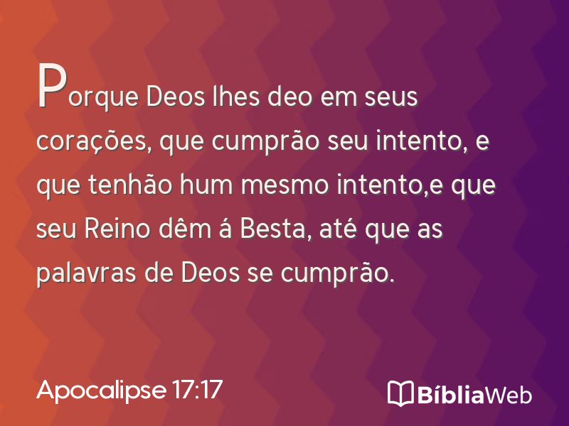 Apocalipse 17:17 em imagem para compartilhar