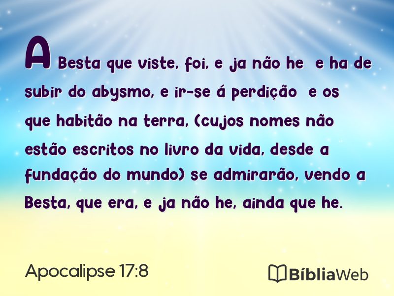 Apocalipse 17:8 em imagem para compartilhar