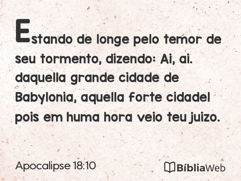 Apocalipse 18:10 em imagem para compartilhar