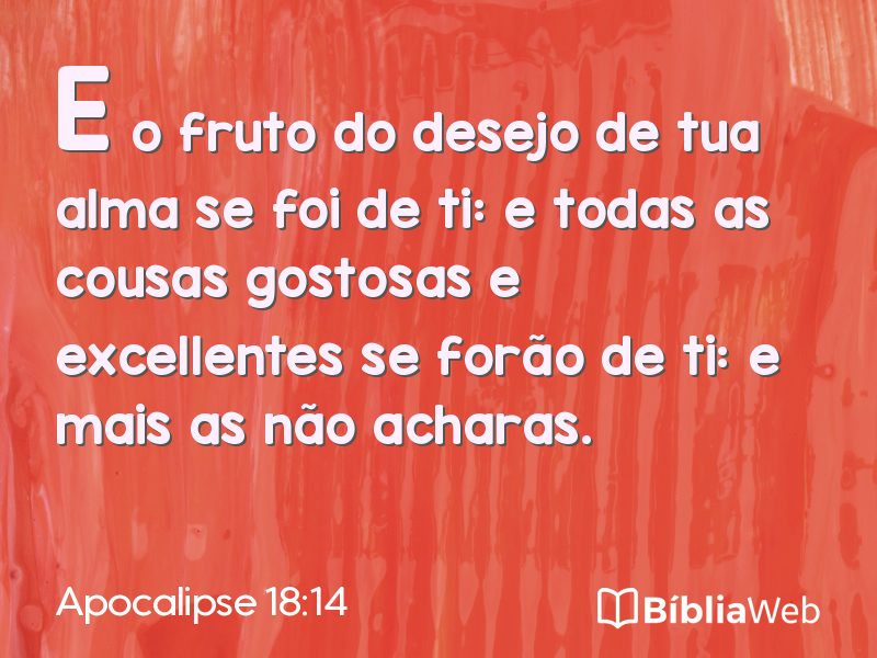 Apocalipse 18:14 em imagem para compartilhar