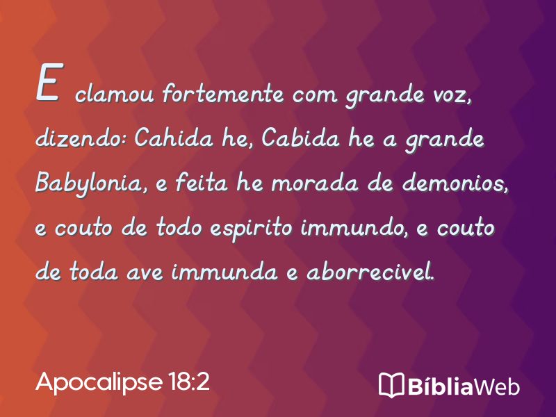 Apocalipse 18:2 em imagem para compartilhar