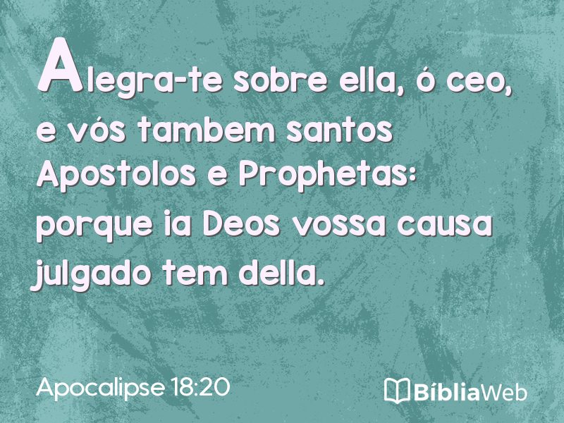 Apocalipse 18:20 em imagem para compartilhar