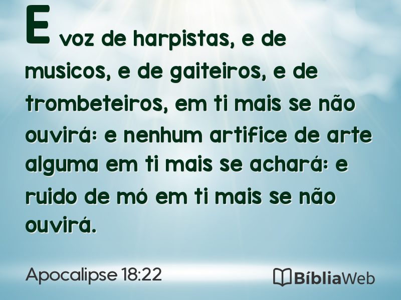 Apocalipse 18:22 em imagem para compartilhar