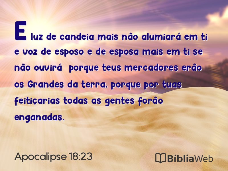 Apocalipse 18:23 em imagem para compartilhar