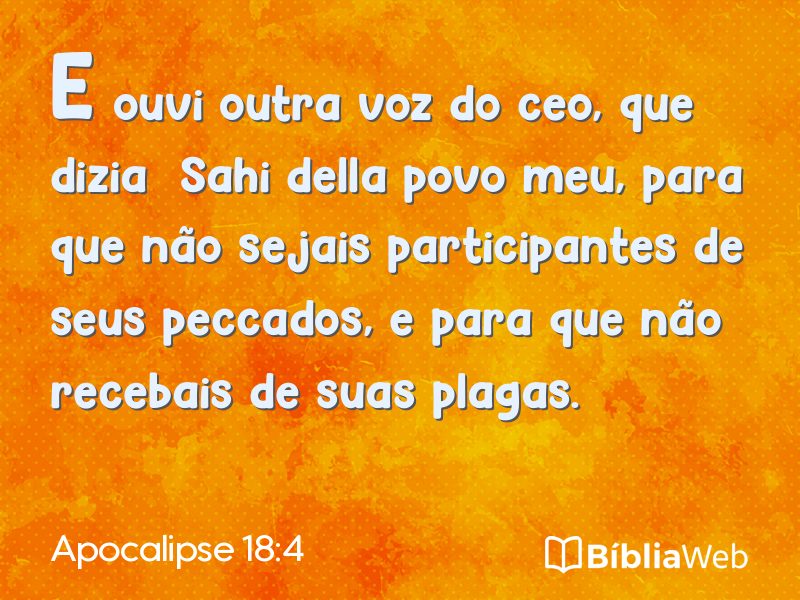 Apocalipse 18:4 em imagem para compartilhar
