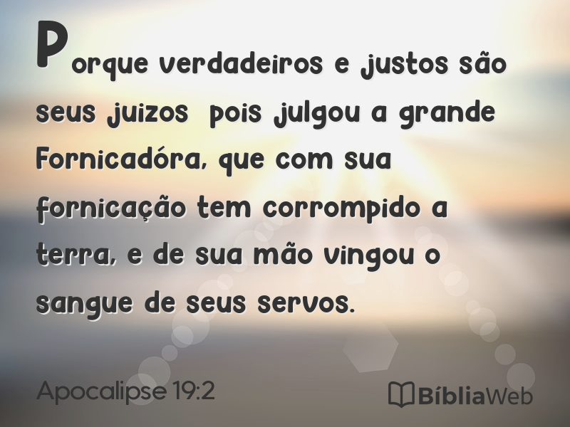 Apocalipse 19:2 em imagem para compartilhar